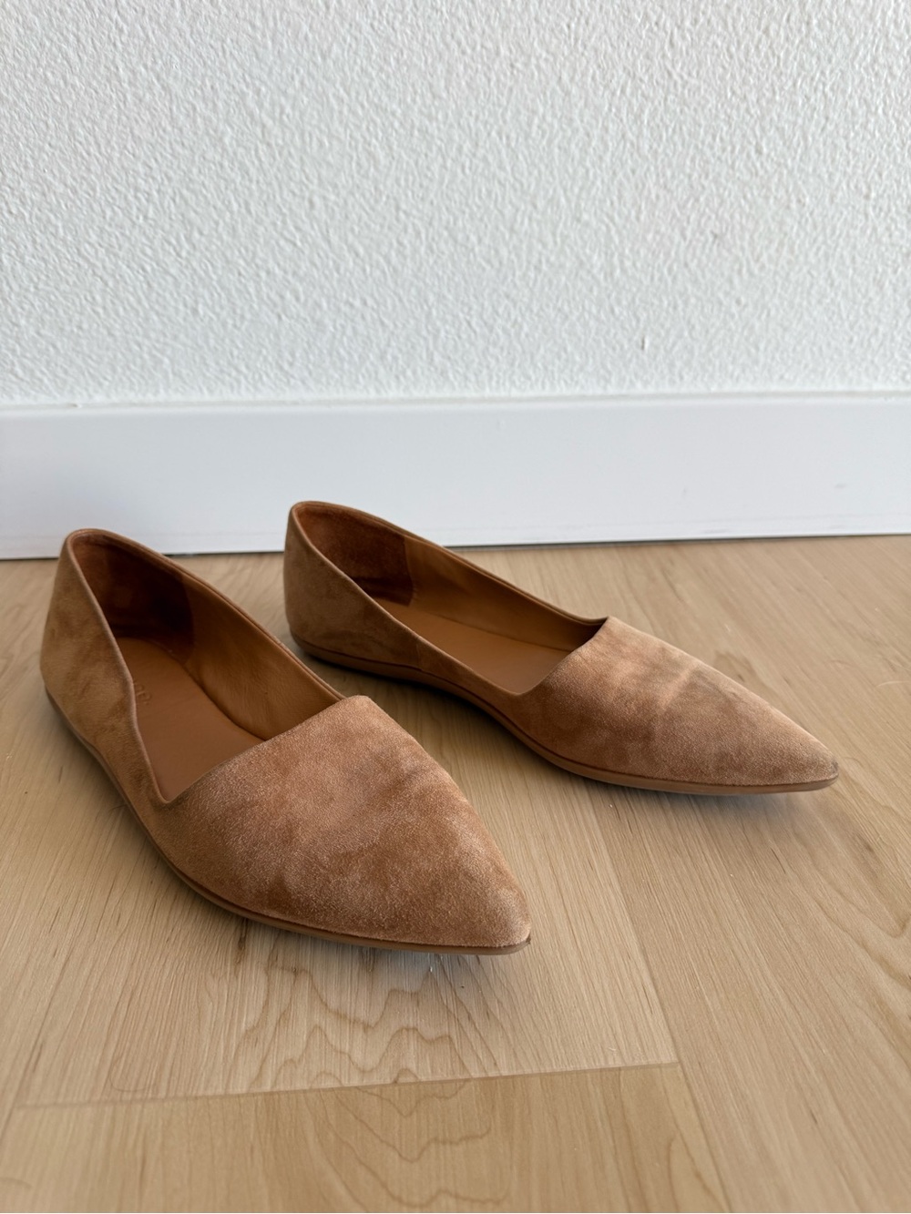 Vince Pointed Toe Suede Flats